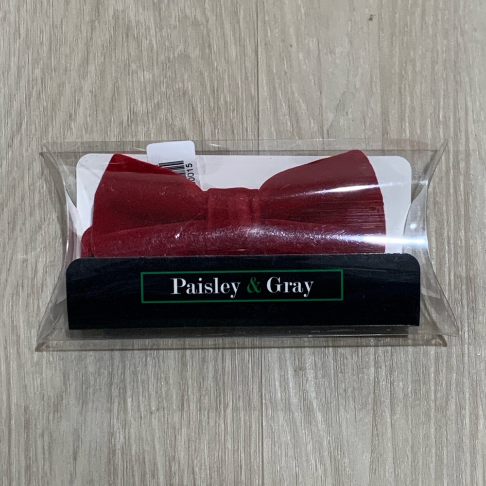 Paisley & Gray Red Bow Tie
